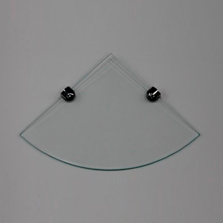 Полка КЗСК 20см угловая прозрачная с полированной кромкой стекло 6мм