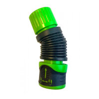 Коннектор гибкий Green Rain HC3007 (цанга 1/2"-5/8" x коннектор мама) быстросъемный зажимной, резина, аквастоп, с замком